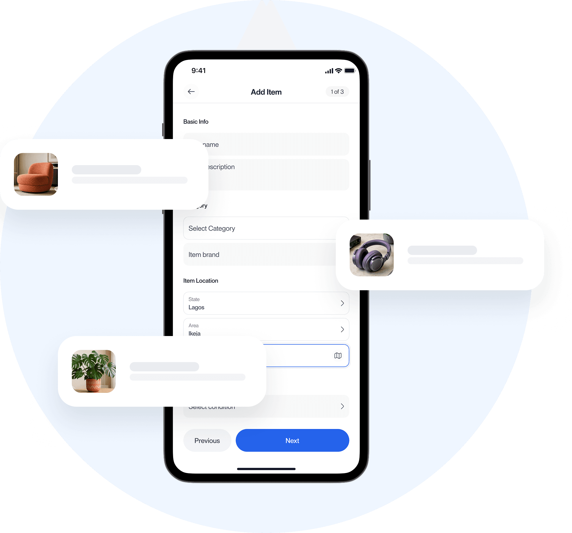 Declut app preview for sellers